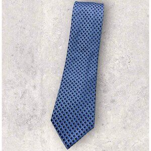 HATHAWAY Silk Tie XL Blue Brown Geometric W:3.6" EUC